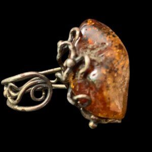 Hand Made Baltic Honey Amber Adjustable Ring